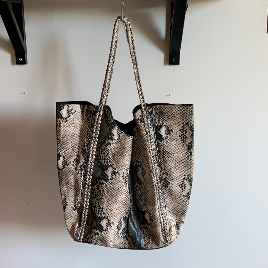 Vegan Python Tote